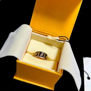 Fendi Gold and Black Women's Ring